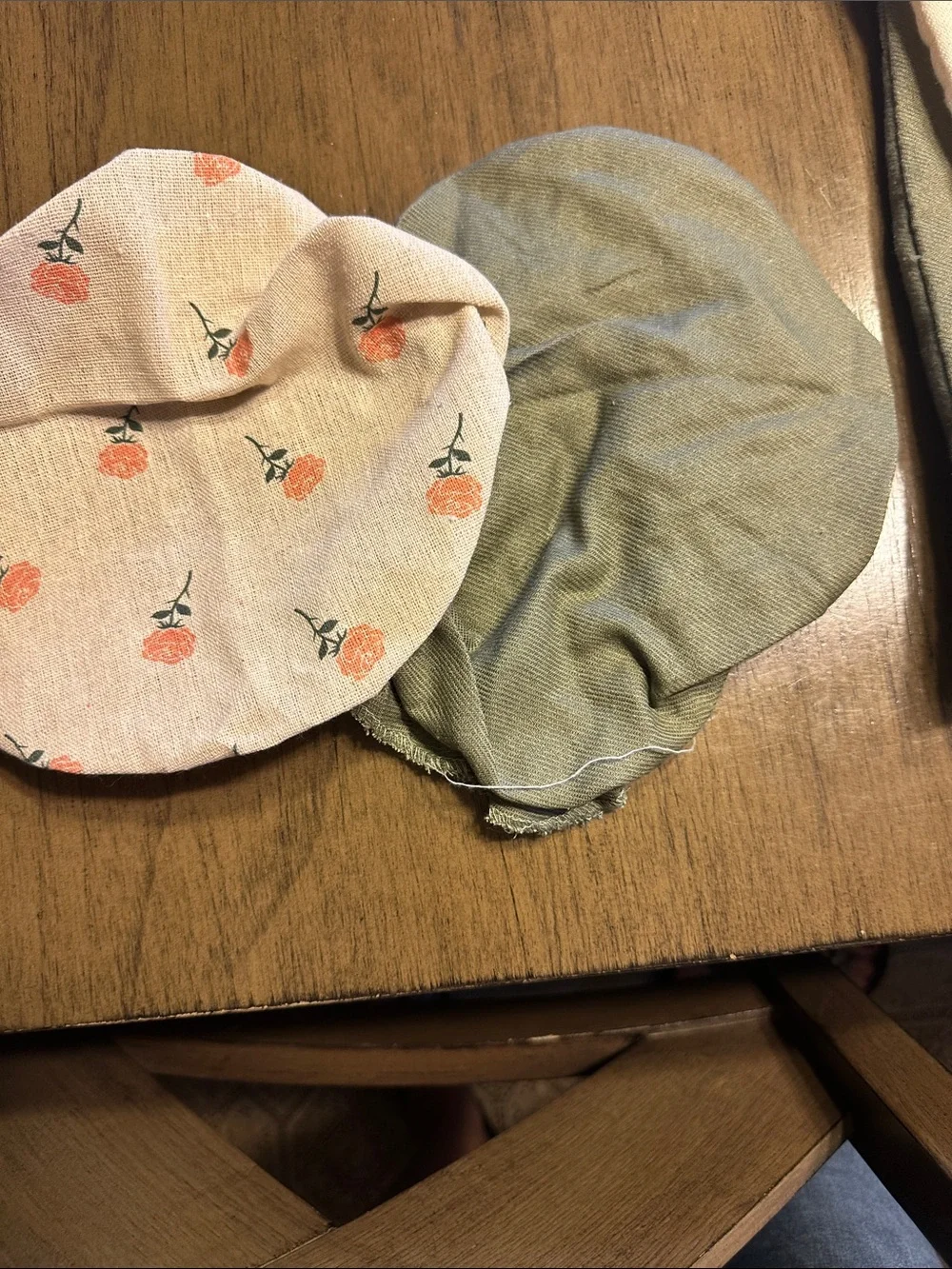Sourdough Drawstring Bags and bowl covers - Homemade With Love (Cream/Green)